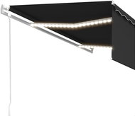 Automatická markýza roleta+LED+senzor větru 5 x 3 m antracitová  - Markýza