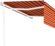 Automatická markýza s roletou LED senzor větru 4,5x3 m oranžová  - Markýza