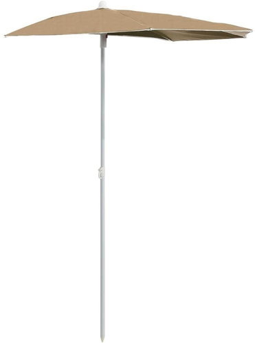 Zahradní půlkruhový slunečník s tyčí 180 x 90 cm taupe - Slunečník - Main image