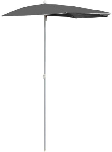 Zahradní půlkruhový slunečník s tyčí 180 x 90 cm antracitový - Slunečník - Main image