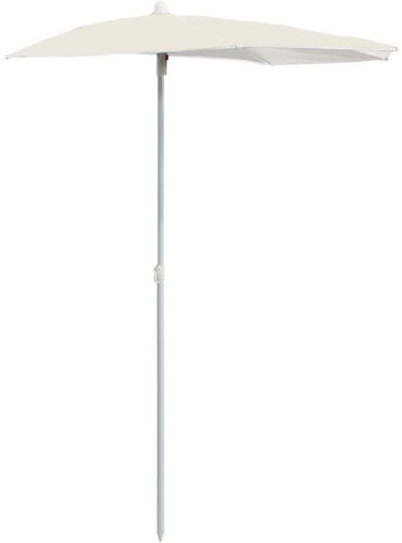 Zahradní půlkruhový slunečník s tyčí 180 x 90 cm pískový - Slunečník - Main image