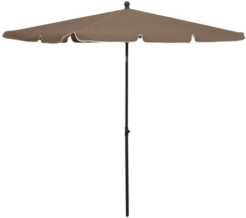 Zahradní slunečník s tyčí 210 x 140 cm taupe - Slunečník - Main image