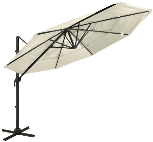 SHUMEE Slunečník zahradní, pískový 300 x 300cm - Slunečník - Main image