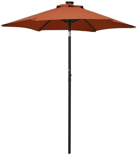 Slunečník s LED osvětlením cihlový 200 x 211 cm hliník - Slunečník - Main image