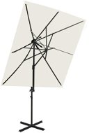 Konzolový slnečník s dvojitou strieškou pieskový 250 × 250 cm - Slnečník