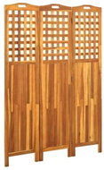 3dílný paraván 121 x 2 x 120 cm masivní akáciové dřevo - Paraván