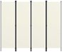 4-dielny paraván krémovo-biely 200 × 180 cm - Paraván