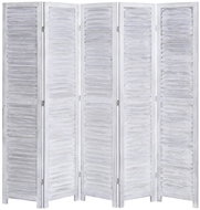 5dílný paraván šedý 175 x 165 cm dřevo - Paraván