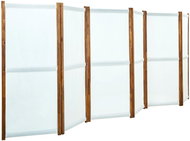 6dílný paraván krémově bílý 420 x 170 cm - Paraván