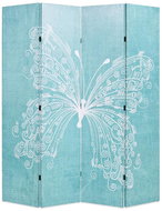 Skládací paraván 160 x 170 cm motýl modrý - Paraván