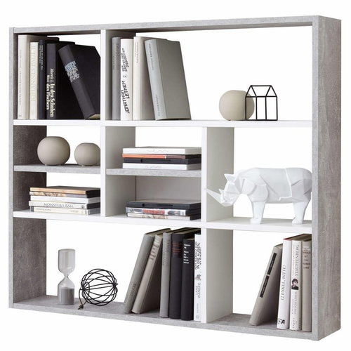FMD Nástěnná police s 9 přihrádkami betonově šedá - Shelf - Main image