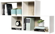 FMD Nástěnná police se 4 přihrádkami bílá - Shelf