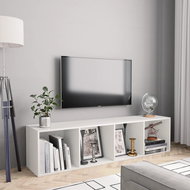 Police/Knihovna/TV skříňka bílá 143 x 30 x 36 cm - Shelf