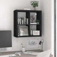 Nástěnná police kostka černá 69,5 x 29,5 x 69,5 cm MDF - Shelf