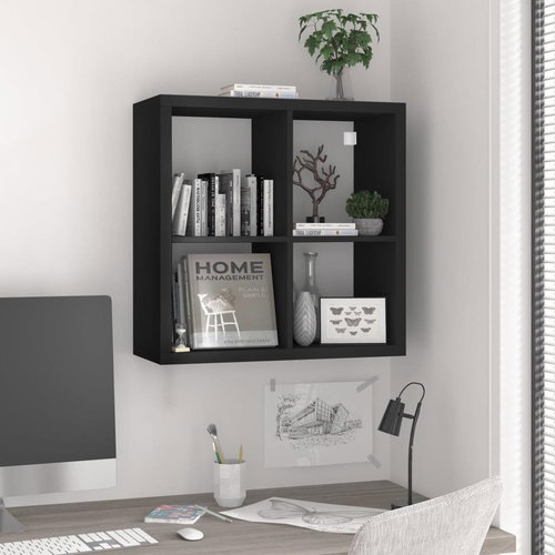 Nástěnná police kostka černá 69,5 x 29,5 x 69,5 cm MDF - Shelf - Main image