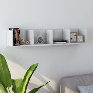 Nástěnná police na CD bílá vysoký lesk 100x18x18 cm dřevotříska - Shelf