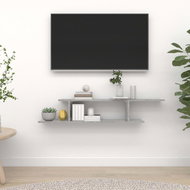 Nástěnná TV police betonově šedá 125 x 18 x 23 cm dřevotříska - Shelf
