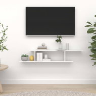Nástěnná TV police bílá vysoký lesk 125x18x23 cm dřevotříska - Shelf