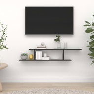 Nástěnná TV police černá vysoký lesk 125x18x23 cm dřevotříska - Shelf