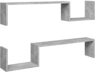 Nástěnné police 2 ks betonově šedé 100 x 15 x 20 cm dřevotříska - Shelf