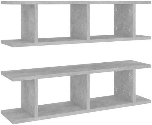 Nástěnné police 2 ks betonově šedé 78 x 18 x 20 cm dřevotříska - Shelf - Main image
