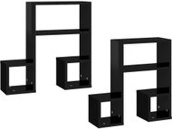 Nástěnné police 2 ks černé vysoký lesk 50x15x50 cm dřevotříska - Shelf