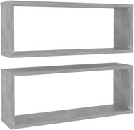 SHUMEE Nástěnné police krychlové 2 ks betonově šedé 60 x 15 x 23 cm - Shelf