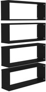 Nástěnné police krychlové 4 ks černé 60x15x23 cm dřevotříska  - Shelf