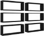Nástenné police kubické 6 ks čierne 60 × 15 × 23 cm drevotrieska - Polica