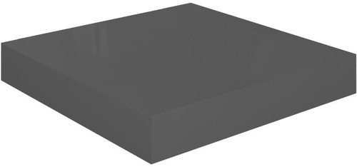 Plovoucí nástěnná police šedá vysoký lesk 23x23,5x3,8 cm MDF - Police - Main image