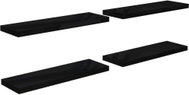 Plovoucí nástěnné police 4 ks černé vysoký lesk 80x23,5x3,8 cm - Police