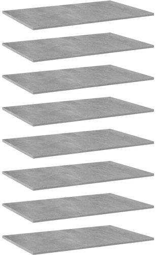 Přídavné police 8 ks betonově šedé 80 x 50 x 1,5 cm dřevotříska - Police - Main image