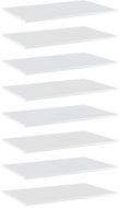Přídavné police 8 ks bílé vysoký lesk 80x50x1,5 cm dřevotříska - Police