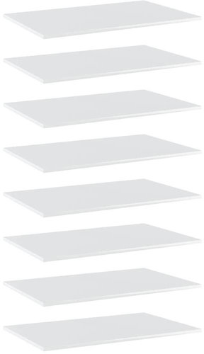 Přídavné police 8 ks bílé vysoký lesk 80x50x1,5 cm dřevotříska - Police - Main image