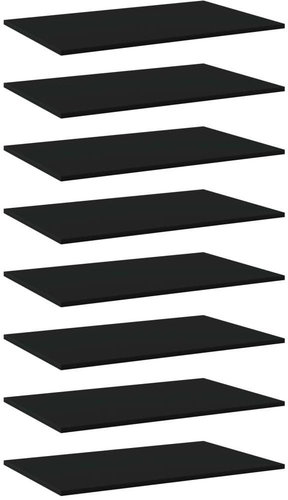 Přídavné police 8 ks černé 80 x 50 x 1,5 cm dřevotříska - Police - Main image