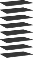 Přídavné police 8 ks černé vysoký lesk 80x50x1,5 cm dřevotříska - Police