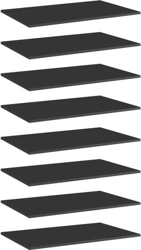 Přídavné police 8 ks černé vysoký lesk 80x50x1,5 cm dřevotříska - Police - Main image