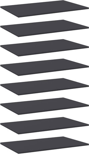 Přídavné police 8 ks šedé 80 x 50 x 1,5 cm dřevotříska - Police - Main image