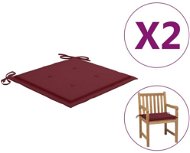 Garden chair pads 2 pcs burgundy 50 x 50 x 4 cm textile - Pillow Seat