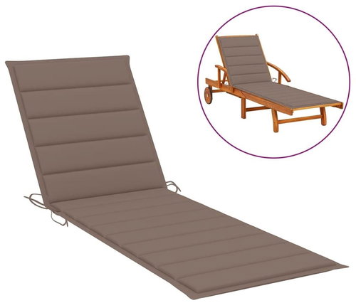 Cushion for garden lounger taupe 200 x 70 x 4 cm textile - Pillow Seat - Main image