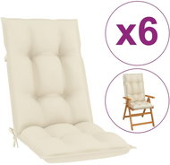 Garden chair pads 6 pcs cream 120 x 50 x 7 cm - Pillow Seat