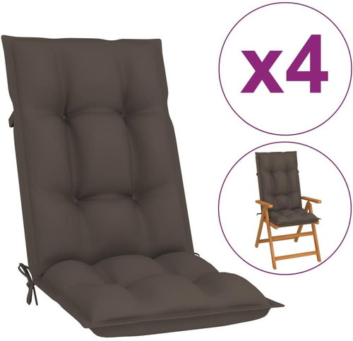 Garden chair pads 4 pcs taupe 120 x 50 x 7 cm - Pillow Seat - Main image