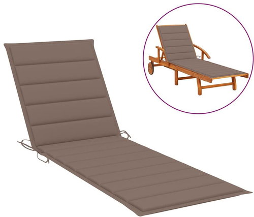 Cushion for garden lounger taupe 200 x 50 x 4 cm textile - Pillow Seat - Main image