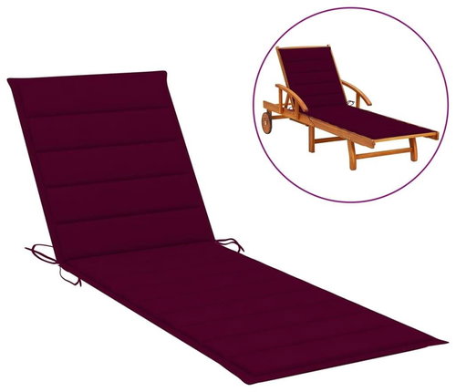 Cushion for garden chaise longue burgundy 200 x 50 x 4 cm textile - Pillow Seat - Main image