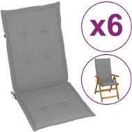 Garden chair pads 6 pcs grey 120 x 50 x 4 cm - Pillow Seat
