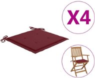 Garden chair pads 4 pcs burgundy 40 x 40 x 4 cm textile - Pillow Seat