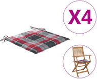Garden chair pads 4 pcs checkered 40 x 40 x 4 cm textile - Pillow Seat