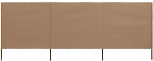 3dílná zástěna proti větru látková 400 x 160 cm taupe - Zástěna - Main image