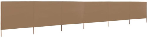 SHUMEE Zástěna proti větru, taupe 800 x 80 cm látková 6dílná - Zástěna - Main image