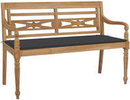 SHUMEE Lavice Batavia antracitová poduška 120 cm teak 3062154 - Zahradní lavice